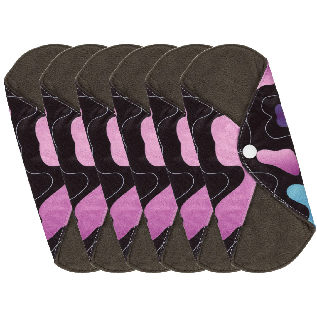 Eco Reusable Sanitary Pads - Washable Cloth Period Pads - 6 Pack - Image 3